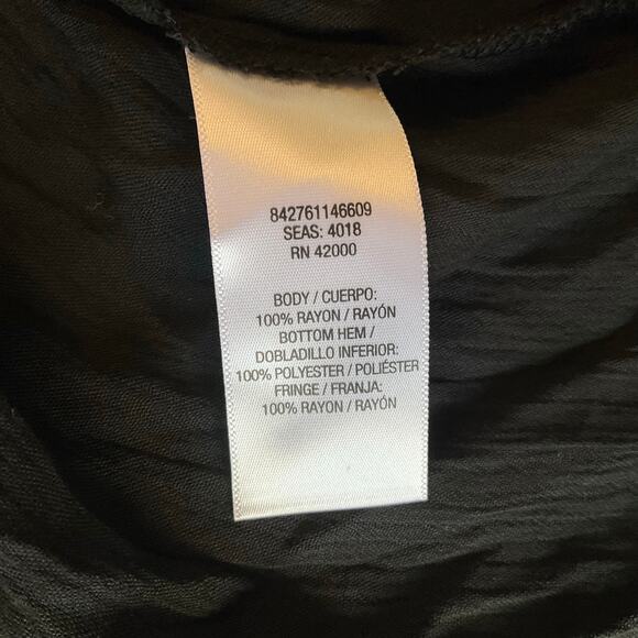 Adam Levine Women Cardigan size L Open Front Long Sleeve Rayon Boho Tassel Black - Picture 5 of 9